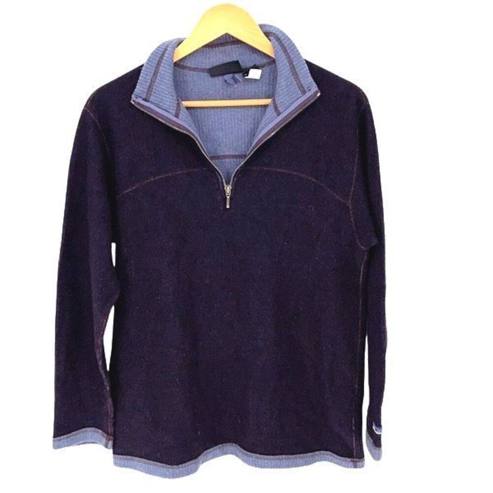Patagonia Women’s 1/4 Zip Henley‎ Sweater Wool Blend Size Large Purple